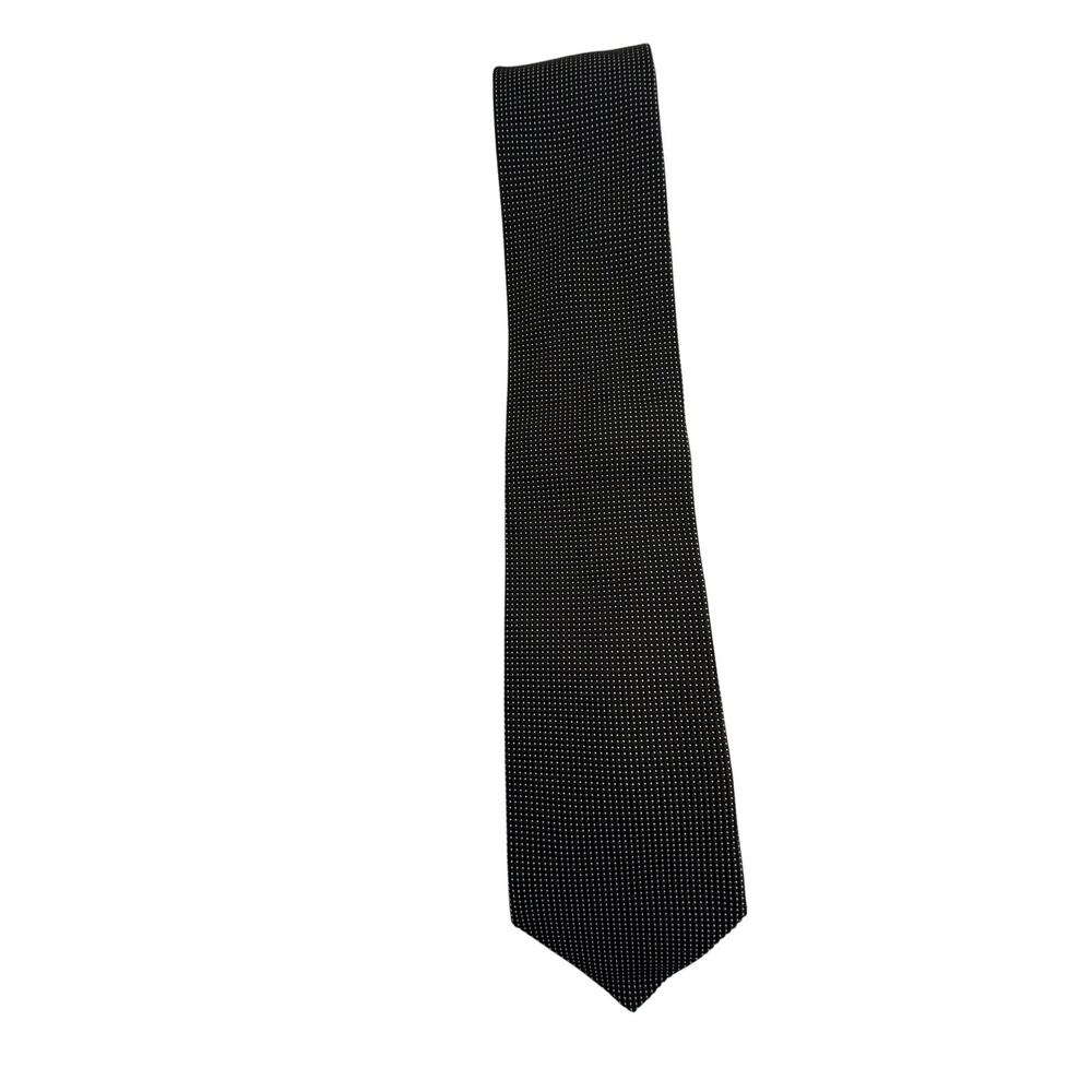 SKU3090 Daniel Cremieux Handmade Silk Tie - Black with Dots (61" Long)